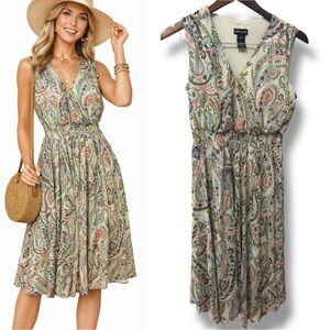Kate & Lily | NWT Boho Paisley Multicolor Sleeveless Midi Dress (size 4)